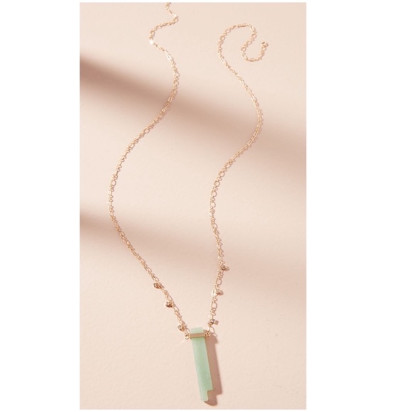 Anthropologie Jewelry - Anthropologie Wishing Well Pendant Necklace Jade